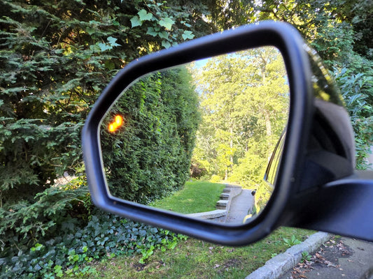 What are the symbols on my side view mirror?